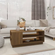 Ławy i stoliki kawowe - shumee Stolik kawowy brązowy dąb 102x55x43 cm płyta wiórowa - miniaturka - grafika 1
