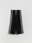 Spodnie i spodenki dla dziewczynek - Reserved - Spodnie z koronkowymi lampasami - czarny - miniaturka - grafika 1