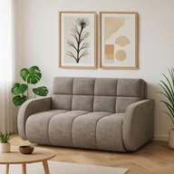 Sofy i kanapy - Sofa z Funkcją Spania DEVERIO 3-osobowa Rozkładana Ciemnobeżowa Nowoczesna - miniaturka - grafika 1
