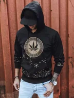 Bluzy męskie - Bluza męska z nadrukiem czarna Dstreet BX5325-XL - miniaturka - grafika 1