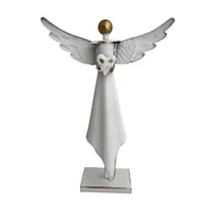 Ozdoby bożonarodzeniowe - ANIOŁ DEKORACJA Z METALU BIAŁY ANIOŁ DEKORACJA ŚWIĄTECZNA - miniaturka - grafika 1