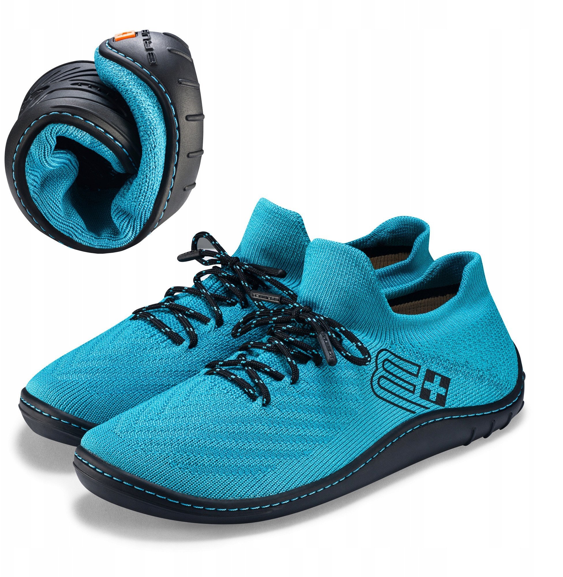 SH5010W Buty damskie BAREFOOT MERINO turkusowy/czarny 39
