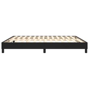 Lumarko Łóżko kontynentalne, czarne, obite sztuczną skórą, 160x200 cm - Łóżka - miniaturka - grafika 7