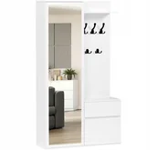 Meble do przedpokoju - ﻿Garderoba szafa lustro wieszak szafka na buty biała V-5 Producent - miniaturka - grafika 1
