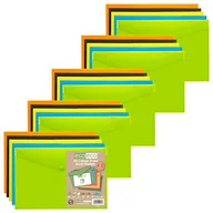 Portfele - eco-eco A5 portfel z zatrzaskami, różne kolory, segregator z tworzywa sztucznego (25 sztuk), zielony, czarny, niebieski, żółty, pomarańczowy - miniaturka - grafika 1