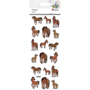 Naklejki wypukłe miękkie konie kreskówkowe 18szt - Zabawki kreatywne - miniaturka - grafika 1