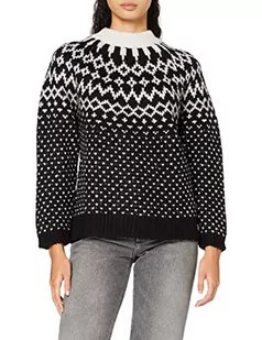 Superdry Damski sweter Chunky Jacquard Crew, czarny, XS - Swetry damskie - miniaturka - grafika 1