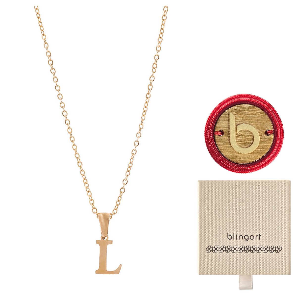 Naszyjnik Łańcuszek Celebrytka Pozłacany Literka L