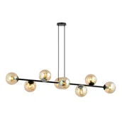 Lampy sufitowe - Lampa wisząca Rossi czarno-miodowy 8xE14x10W wym: 100 x 130 cm szkło Emibig - miniaturka - grafika 1