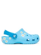 Buty dla dziewczynek - Crocs Klapki Classic Daisy Clog 211257 Niebieski - miniaturka - grafika 1