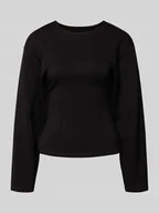 Bluzki damskie - Bluzka o kroju shaped fit z długim rękawem i dodatkiem wiskozy model ‘TOC’ - miniaturka - grafika 1