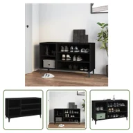 Szafki na buty - Stojak na buty The Living Store czarny 102x36x60 cm materiał drewnopochodny - miniaturka - grafika 1