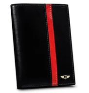 Portfele - Portfel męski skórzany RFID rozbudowany czarny z czerwonym skóra Peterson - miniaturka - grafika 1