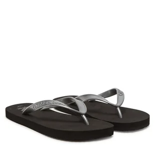 Japonki Calvin Klein Jeans Beach Sandal Monologo Tpu YW0YW01719 Srebrny - Klapki i japonki damskie - miniaturka - grafika 1