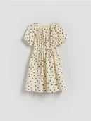 Sukienki i spódniczki dla dziewczynek - Reserved - Wzorzysta sukienka - złamana biel - miniaturka - grafika 1