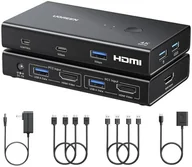 Przełączniki KVM - Przełącznik Switch KVM UGREEN AK502 2w1 HDMI 2.0 - miniaturka - grafika 1
