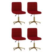 Krzesła - vidaXL Obrotowe krzesła stołowe 4 szt. winna czerwień aksamitne 3087832 - miniaturka - grafika 1