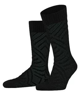 FALKE Męskie skarpety Loom Flair bawełna półwysoka ze wzorem 1 para skarpet, czarne (Black 3000), 45-46 - Skarpetki męskie - miniaturka - grafika 1