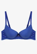 Biustonosze - Granatowy Biustonosz Gładki z Efektem Push-Up i Wycięciami Roselily - miniaturka - grafika 1