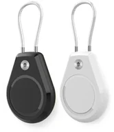 Pozostałe akcesoria do telefonów - Etui na Apple AirTag wodoodporne, ze stalową linką - czarne + białe 2 sztuki - miniaturka - grafika 1