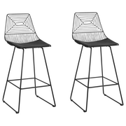 Krzesła - Zestaw 2 krzeseł barowych metalowy czarny BISBEE - miniaturka - grafika 1