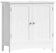 Szafki łazienkowe - Biała szafka pod umywalkę nablatową w stylu skandynawskim F8-L73 - miniaturka - grafika 1