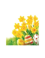 Długopisy - SERWETKI DAISY POL-MAK 33X33 WIELKANOC BIAŁE I ZŁOTE PISANKI 20 SZTUK - miniaturka - grafika 1