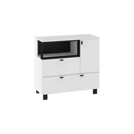 Komody - Komoda 1D2S VEG-01 Vegas MebloCross Dąb Artisan / Czarny Mat - miniaturka - grafika 1