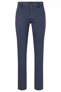 BOSS Spodnie męskie, płaskie, ciemnoniebieskie, 3032 - Spodnie męskie - miniaturka - grafika 1