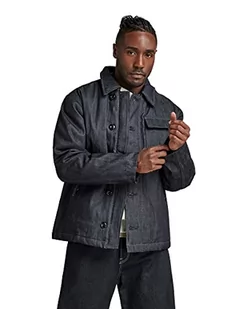 G-STAR RAW Męska kurtka jeansowa z wyściełaną talią, Niebieski (surowy denim B988-001), L - Kurtki męskie - miniaturka - grafika 1