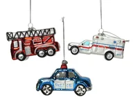 Bombki - Bombka wóz strażacki policyjny ambulans szklana - miniaturka - grafika 1