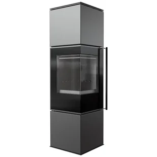 Piec stalowy koza REN M lewy, Ø 150 7 kW z czarnym termotec - Piece wolnostojące - miniaturka - grafika 1