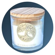 Świece - ŚWIECA SOJOWA ZAPACHOWA CZARNY OUD ŚWIECZKA NA PREZENT 200g ZŁOTA / TU I TERAZ.STORE / - miniaturka - grafika 1