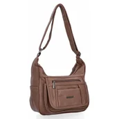 Torebki damskie - Torebka Listonoszka 2 Komory firmy Hernan 8969 Ziemista - miniaturka - grafika 1