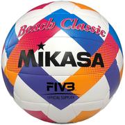 Siatkówka - Piłka siatkowa plażowa Mikasa Beach Classic biało-niebiesko-różowa BV543C-VXA-O - miniaturka - grafika 1