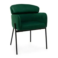 Krzesła - Krzesło tapicerowane welurowe do salonu jadalni BOLZANO zielone - miniaturka - grafika 1