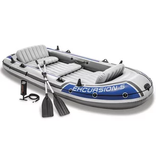 Intex Ponton dmuchany Excursion 5 z wiosłami i pompką, 68325NP - Pontony - miniaturka - grafika 1