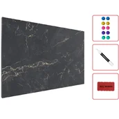 Tablice i flipcharty - Tablica magnetyczna na magnesy METALboards, marmur czarny 60x40 cm + zestaw akcesoriów - miniaturka - grafika 1
