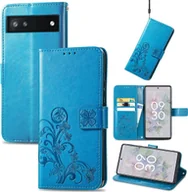 Etui i futerały do telefonów - Pokrowiec König Design kompatybilny z etui na telefon komórkowy Google Pixel 6A ze skóry syntetycznej - Niebieskie etui na telefon komórkowy - miniaturka - grafika 1