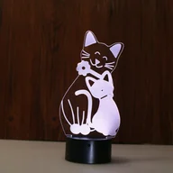 Lampy stojące - Lampka Nocna 3D Led Koty Pilot - miniaturka - grafika 1