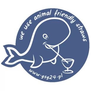 Naklejka na drzwi do lokalu słomki papierowe We Use Animal Friendly Straws 12x10cm - Słomki do napojów - miniaturka - grafika 1