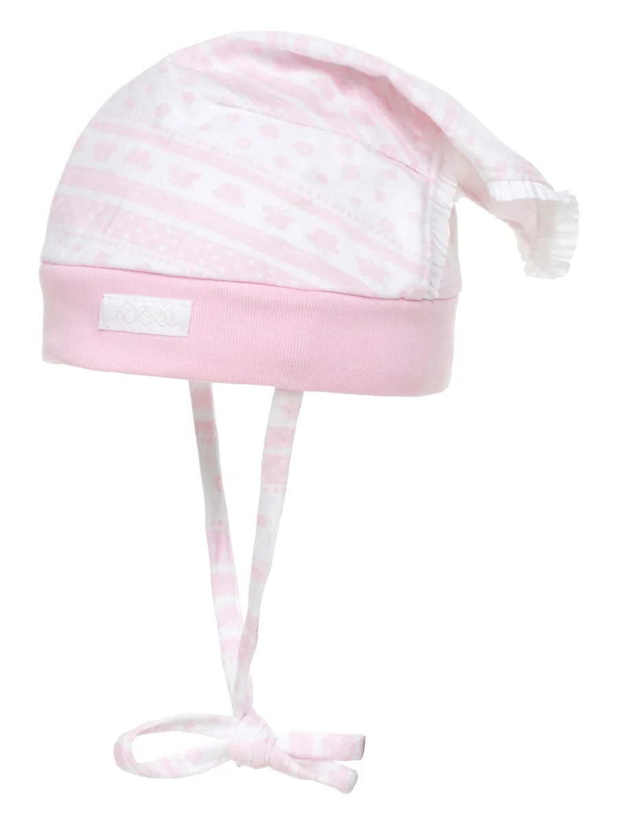 Dziewczęca czapka z chustką różowa Doll r.39