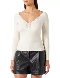 Morgan damski sweter z długim rękawem z koronką MULLI Ivory TXL, Kość słoniowa, XL - Swetry damskie - miniaturka - grafika 1