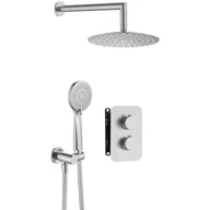 Zestawy prysznicowe - Deante Box stal szczotkowana zestaw prysznicowy podtynkowy z BOXem termostatycznym - miniaturka - grafika 1