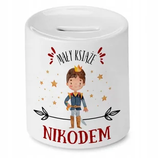 Skarbonka 330 ml Dla Nikodema Syna Dziecka Prezent z Nadrukiem ze Zdjęciem + Opakowanie na prezent (wzór 01) - Skarbonki - miniaturka - grafika 1