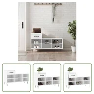 Szafki na buty - The Living Store Stojak na buty Biały 102x36x60 cm Materiał drewnopochodny - miniaturka - grafika 1