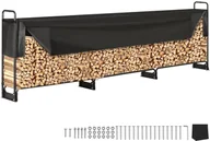Akcesoria kominkowe - VEVOR Stojak na drewno opałowe kominkowe duży kosz metalowy +plandeka 386x36cm - miniaturka - grafika 1
