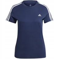 Koszulki i topy damskie - Koszulka damska adidas Essentials Slim 3-Stripes Tee granatowa IM2791 M - miniaturka - grafika 1