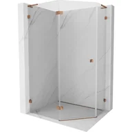 Kabiny prysznicowe - Mexen Lunar L kabina prysznicowa pięciokątna uchylna lewa 100 x 80 cm, transparent, różowe złoto - 831L-100L-080P-60-00-L - miniaturka - grafika 1