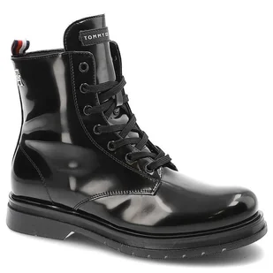 Czarne Botki Tommy Hilfiger Modne Buty Damskie - Botki damskie - miniaturka - grafika 1